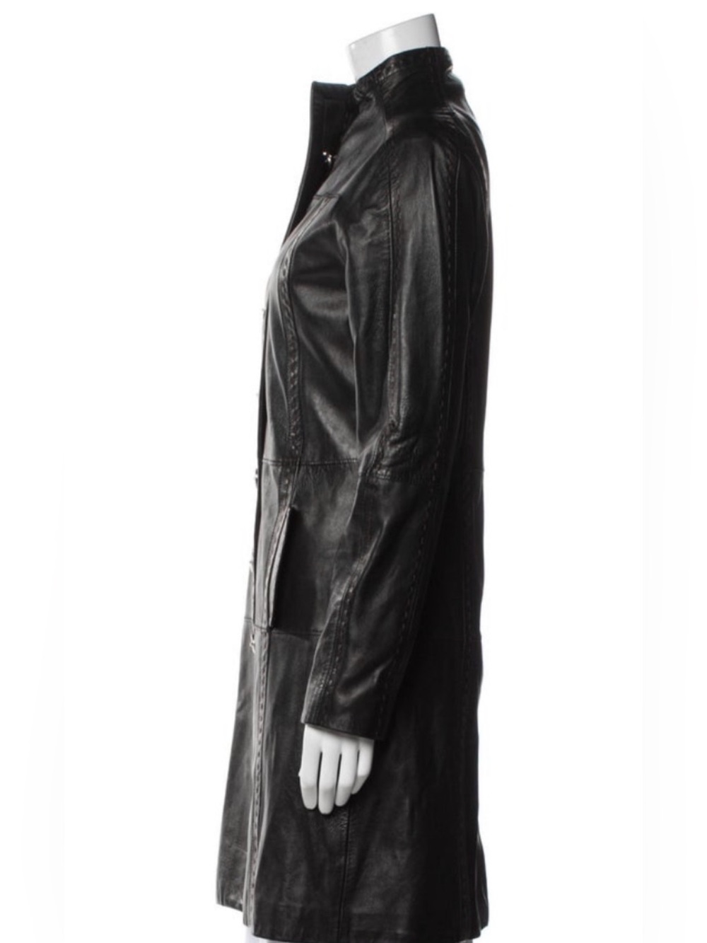 St. John Collection Supple Soft Black Leather Coat – Size 12 - Picture 6 of 9